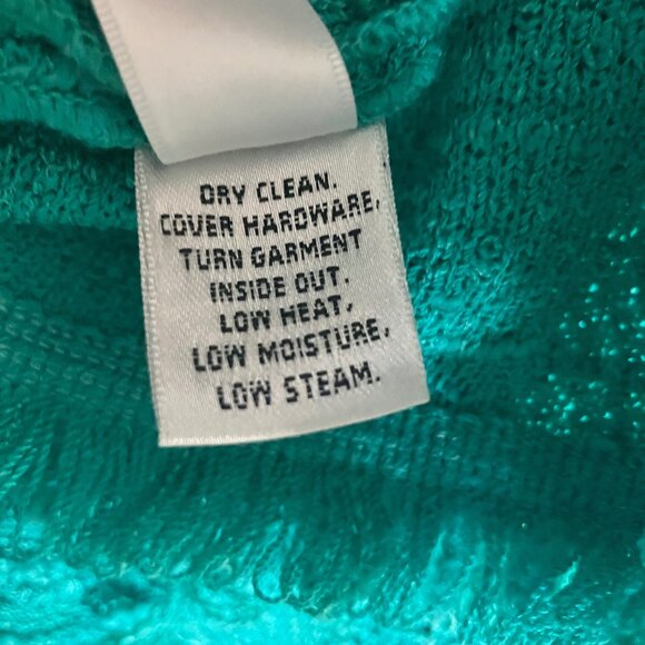 St. John Turquoise Boucle Knit Blazer Size 14 Made in USA - Like New - Picture 8 of 8